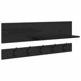 Appendiabiti a muro con lo scaffale Rovere Nero 90 x 15 x 36 cm