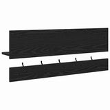 Appendiabiti a muro con lo scaffale Rovere Nero 90 x 15 x 36 cm