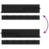 Appendiabiti a muro con lo scaffale Rovere Nero 90 x 15 x 36 cm