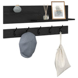 Appendiabiti a muro con lo scaffale Rovere Nero 90 x 15 x 36 cm