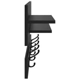 Appendiabiti a muro con lo scaffale Rovere Nero 90 x 15 x 36 cm