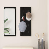 Appendiabiti a muro Rovere Nero 30 x 1,5 x 80 cm