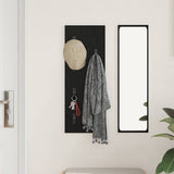 Appendiabiti a muro Rovere Nero 30 x 1,5 x 80 cm