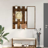 Appendiabiti a muro con specchio Rovere fumé 100 x 10 x 100 cm
