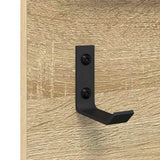 Appendiabiti a muro con specchio Rovere Sonoma 70 x 10 x 90 cm