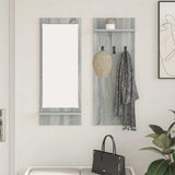 Appendiabiti a muro con specchio Grigio Sonoma 70 x 10 x 90 cm