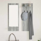 Appendiabiti a muro con specchio Grigio Sonoma 70 x 10 x 90 cm