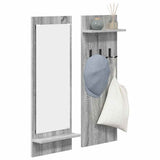 Appendiabiti a muro con specchio Grigio Sonoma 70 x 10 x 90 cm