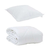Duvet Estivo con cuscino 2 pcs Bianco Microfibra