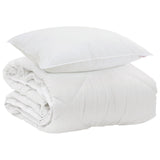 Duvet per Tutte le Stagioni con cuscino 2 pcs Bianco Microfibra