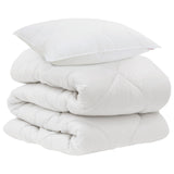 Piumone con cuscino 2 pcs Bianco Microfibra