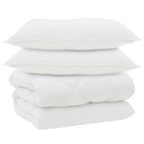 Duvet Invernale con cuscino 3 pcs Bianco Microfibra
