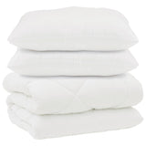 Piumone con Cuscini 3 pcs Bianco Microfibra e Piuma d'Oca