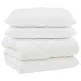 Piumone con Cuscini 3 pcs Bianco Microfibra e Piuma d'Oca