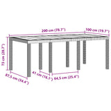 Tavolo da Giardino Antracite 200 x 100 x 73 cm polyrattan