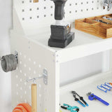 Carrello per Attrezzi con lo scaffale Bianco 65 x 35 x 111 cm