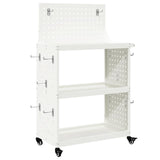 Carrello per Attrezzi con lo scaffale Bianco 65 x 35 x 111 cm