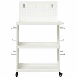 Carrello per Attrezzi con lo scaffale Bianco 65 x 35 x 111 cm
