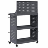 Carrello per Attrezzi con ruota Antracite 65 x 35 x 111 cm