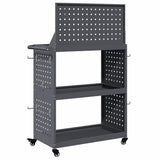 Carrello per Attrezzi con ruota Antracite 65 x 35 x 111 cm