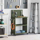 Carrello per Attrezzi con ruota Verde oliva 65 x 35 x 111 cm