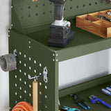 Carrello per Attrezzi con ruota Verde oliva 65 x 35 x 111 cm