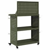 Carrello per Attrezzi con ruota Verde oliva 65 x 35 x 111 cm