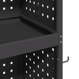 Carrello per Attrezzi con lo scaffale Nero 65 x 35 x 111 cm