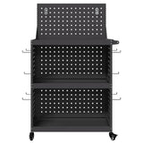 Carrello per Attrezzi con lo scaffale Nero 65 x 35 x 111 cm
