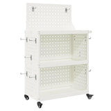 Carrello per Attrezzi con lo scaffale Bianco 65 x 35 x 111 cm