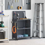 Carrello per Attrezzi con ruota Antracite 65 x 35 x 111 cm