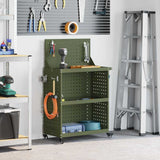 Carrello per Attrezzi con ruota Verde oliva 65 x 35 x 111 cm