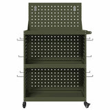 Carrello per Attrezzi con ruota Verde oliva 65 x 35 x 111 cm