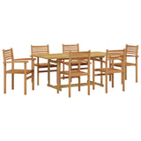 Set da Pranzo per Giardino 7 pcs Marrone Legno di teak solido