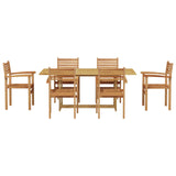 Set da Pranzo per Giardino 7 pcs Marrone Legno di teak solido