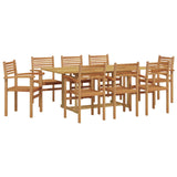 Set da Pranzo per Giardino 9 pcs Marrone Legno di teak solido