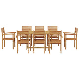 Set da Pranzo per Giardino 9 pcs Marrone Legno di teak solido