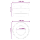 Paracolpi per tavolo da calcio balilla 16 pcs Nero 3 x 3 x 2 cm