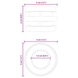 Tavolo da Calcio Paracolpi 3 x 3 x 2 cm Asta 16 pcs Nero