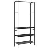 Ripiano per vestiti con mensole Rovere nero 77 x 30 x 171 cm
