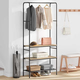 Ripiano per vestiti con mensole rovere sonoma 77 x 30 x 171 cm