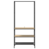 Ripiano per vestiti con mensole rovere sonoma 77 x 30 x 171 cm