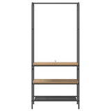 Ripiano per vestiti con mensole rovere artigianale