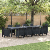 Tavolo da Giardino Antracite 350 x 100 x 74 cm polyrattan