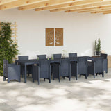Tavolo da Giardino Antracite 350 x 100 x 74 cm polyrattan