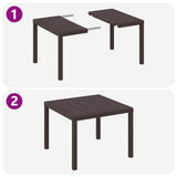 Set da Pranzo per Giardino 5 pcs Marrone Polipropilene