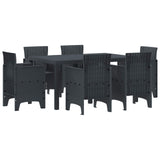 Set da Pranzo per Giardino 7 pcs Antracite Rattan Polt