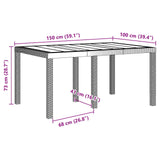 Set da Pranzo per Giardino 7 pcs Antracite Rattan Polt