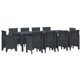 Set da Pranzo per Giardino 11 pcs Antracite Polipropilene
