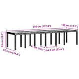 Set da Pranzo per Giardino 15 pcs Marrone Rattan Polt